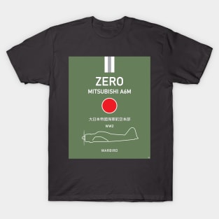 Mitsubishi A6M Zero WW2 Warbird Japan T-Shirt